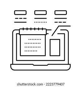 content schedule line icon vector. content schedule sign. isolated contour symbol black illustration