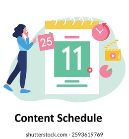 Content Schedule Vector Illustration Which can easily modify or edit Which can easily modify or edit