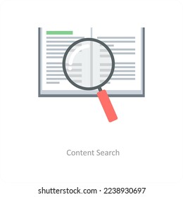 Content Search and find icon conecpt