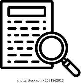 Content Search Line Vector Illustration On White Background.