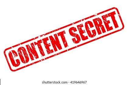 CONTENT SECRET red stamp text on white