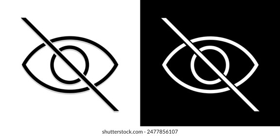 Content Sensitive symbol, Sensitive Content sign isolated, Sensitive content icon vector illustration, Crossed out eye sign symbol.