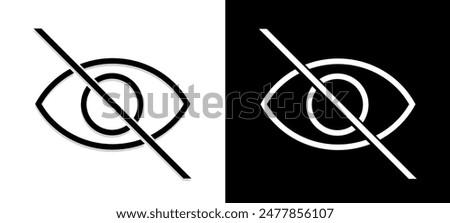 Content Sensitive symbol, Sensitive Content sign isolated, Sensitive content icon vector illustration, Crossed out eye sign symbol.