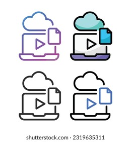 Content server icon design in four variation color