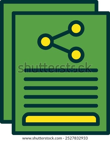 Content Sharing Filled Two Color Vector Icon Design