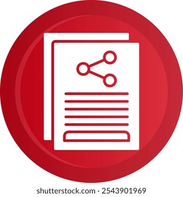 Content Sharing Glyph Gradient Button Vector Icon Design