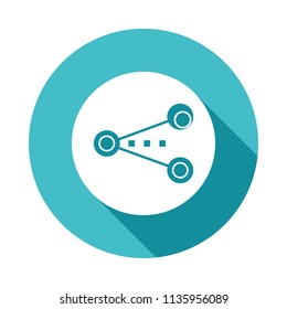 content sharing icon in Flat long shadow style on white background