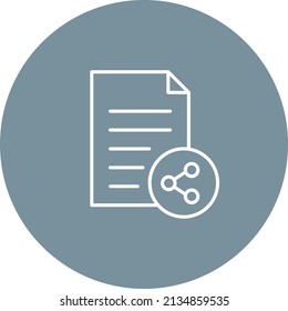 Imagen vectorial de icono de círculo de línea de uso compartido de contenido. También se puede usar para aplicaciones web, aplicaciones móviles y medios impresos.