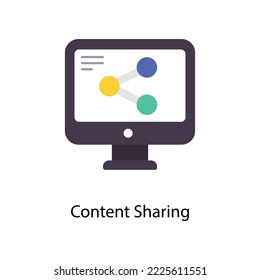 Content Sharing vector Flat  Icons. Simple stock illustration