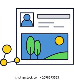 Content sharing vector. Social media post information share icon isolated on white background. Viral marketing campaign