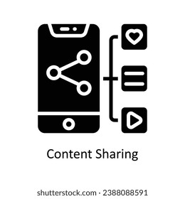 Content Sharing vector  Solid Design illustration. Symbol on White background EPS 10 File