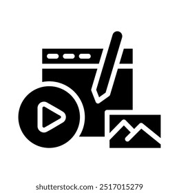 Ilustración vectorial de iconos simples de contenido