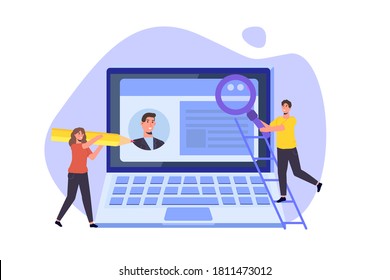 Content SMM manager strategy processes concept. Flat vector illustration.