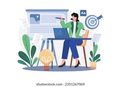 Content Strategist Illustration concept. A flat illustration isolated on white background