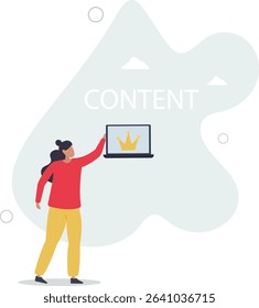 Content strategy for advertising and marketing, brand communication or social media idea, customer engagement concept. character life .