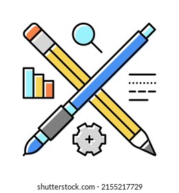 content strategy color icon vector. content strategy sign. isolated symbol illustration