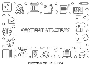 Content Strategy concept outline frame. Vector minimal illustration