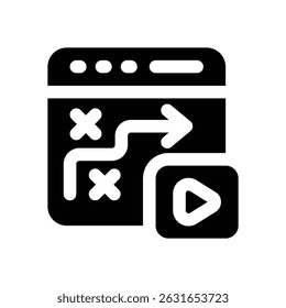 Icono de glifo de estrategia de contenido. Icono de Vector fuerte y sólido para Sitios web, interfaces móviles, presentaciones y marca visual. Alta calidad y fácil de editar.