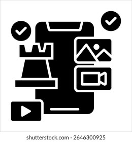 content strategy glyph icon vector illustration