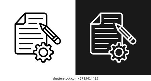 Content Strategy Icon In Black And White Line Style