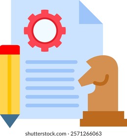Content Strategy Icon Flat Vector Illustration