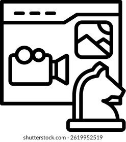 Content Strategy Icon Line Vector Illustration