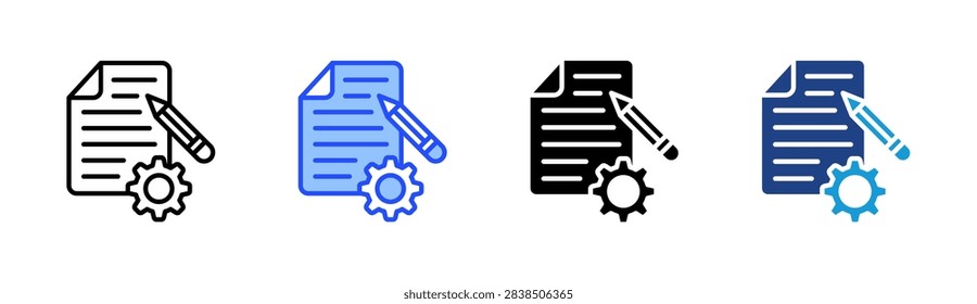 Content Strategy icon set multiple style collection