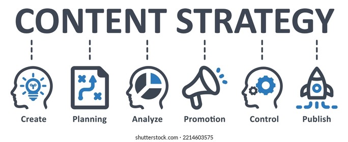 Content Strategy icon - vector illustration . content, strategy, create, analyze, planning, promotion, control, publish, success, infographic, template, concept, banner, pictogram, icon set, icons .