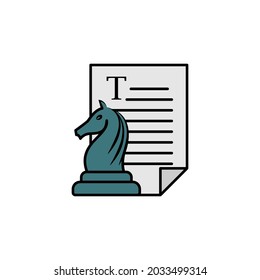icono coloreado de línea de estrategia de contenido. Los signos y símbolos se pueden utilizar para web, logotipo, aplicación móvil, interfaz de usuario, UX