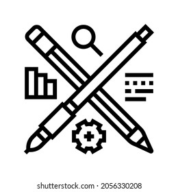 content strategy line icon vector. content strategy sign. isolated contour symbol black illustration