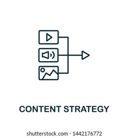 Content Strategy outline icon. Thin line concept element from content icons collection. Creative Content Strategy icon for mobile apps and web usage.