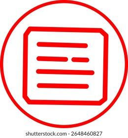 content strategy red line icon inside circle. Red line icon with UI UX Productivity theme inside circle
