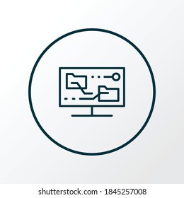 Content synching icon line symbol. Premium quality isolated webpage element in trendy style.