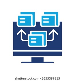 Content Synchronization Icon Mixed Vector Illustration