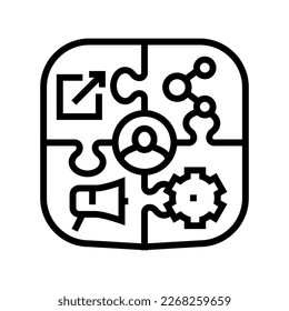 content syndication lead line icon vector. content syndication lead sign. isolated contour symbol black illustration
