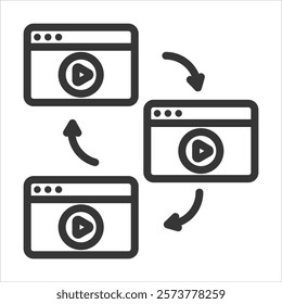 Content Syndication Outline Icon Vector Illustration