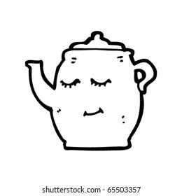 content tea pot cartoon