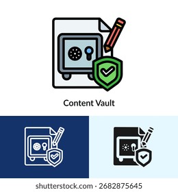 Content Vault Icon Filled Collection With Multi Styles