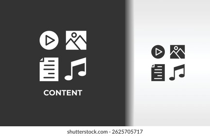 Vector De Contenido, Icono O Logotipo Signo Ilustración De Símbolo Aislado