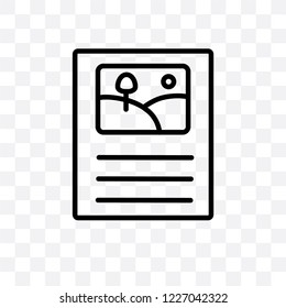 Content vector linear icon isolated on transparent background, Content transparency concept can be used for web and mobile