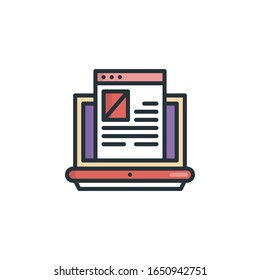 Icono de esquema de vector de contenido rellenado. EPS 10 