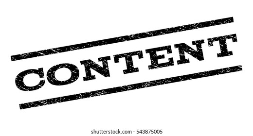 Content watermark stamp. Text tag between parallel lines with grunge design style. Rubber seal stamp with dust texture. Vector black color ink imprint on a white background.