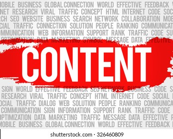 CONTENT word cloud, business concept
