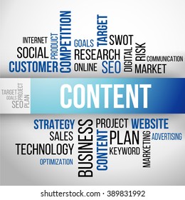 Content Word Cloud, business Concept Background Vector