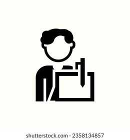 content writer black icon, isolated icon in light background, perfect for website, blog, logo, graphic design, social media, UI, mobile app