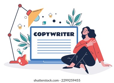 Content writer blog online business concept. Vector graphic design illustration