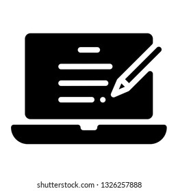 content writer , glyph black style, seo and business icon
