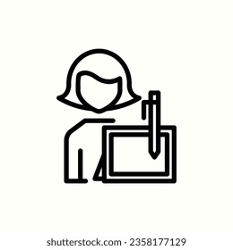 content writer icon, isolated icon in light background, perfect for website, blog, logo, graphic design, social media, UI, mobile app