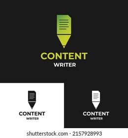 Minimalistische Vorlage für den Content Writer-Logo