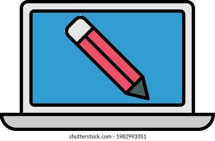 Content writer service Concept, Blog Writting Vector Icon Concept Design